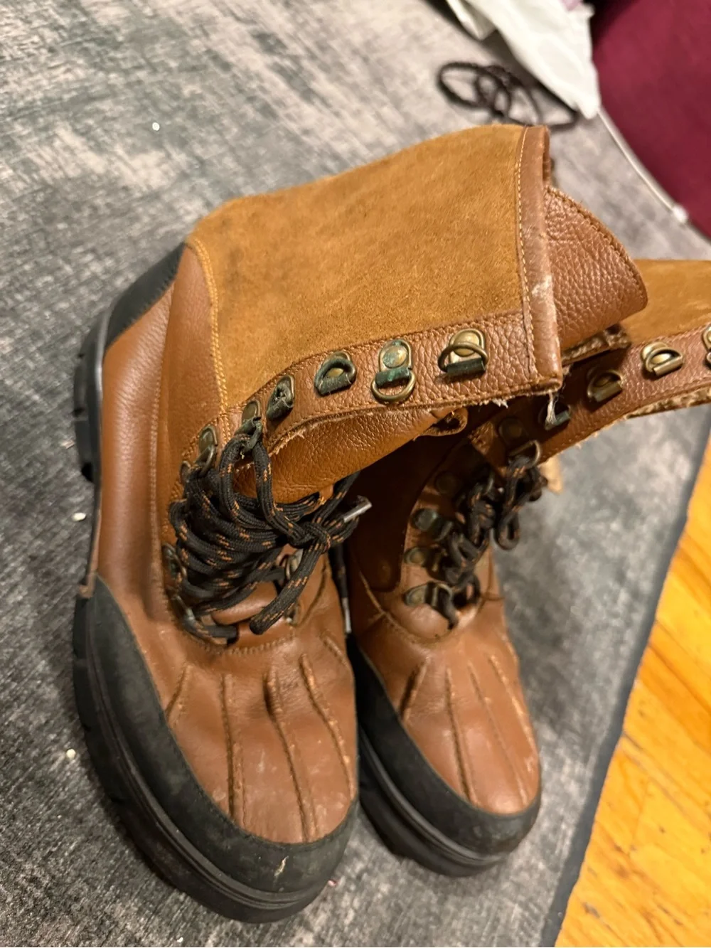 Women’s Tan Suede & Leather Lace-Up Bag - Unbranded